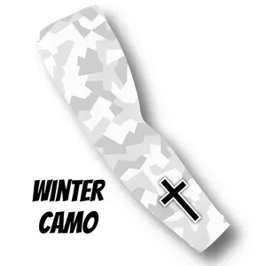 Winter Camo Cross Arm Sleeve for Baseball, Football, Basketball - Compression and Support