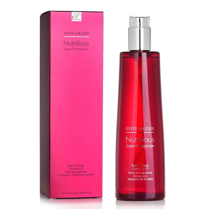 ESTÉE LAUDER Nutritious Super-Pomegranate Radiant Energy Facial Cleansing Oil, Makeup Remover, Milky Cosmetic Water-Proof Formula Cleanser for Skincare
