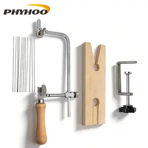 Jewelers Saw Frame & Bench Pin Clamp Kit – Adjustable Jewelry Saw with Blades for Metal Cutting & Crafting
