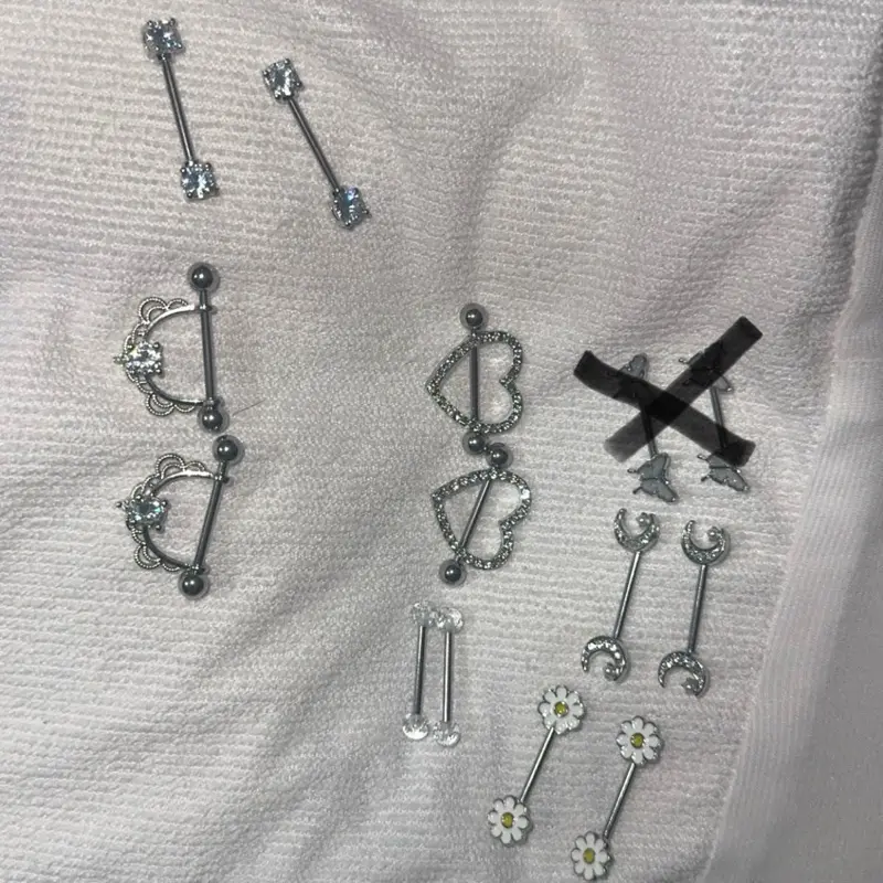 Nipple Rings - Assorted Styles with Floral & Heart Designs for Piercing Jewelry