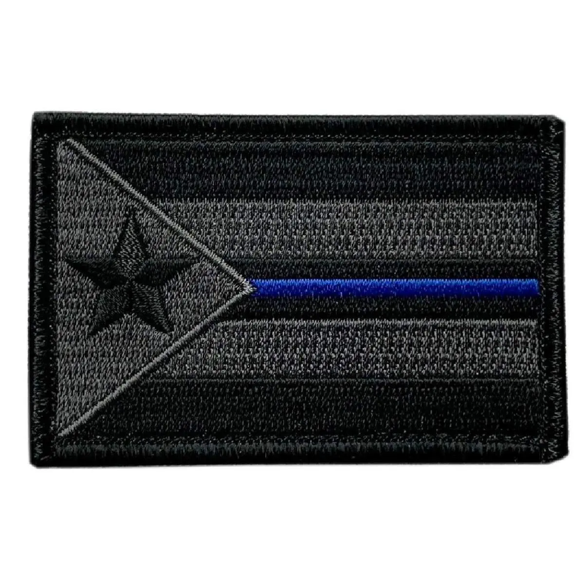 Puerto Rico Flag Police Thin Blue Line Patch [“Hook” Fastener -3.0 X 2.0 -PR11A]