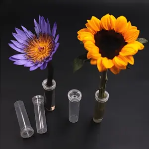 30pcs Floral Stem Water Tubes Plastic Flowers Vials Stem Water Tube Small Rose Water Holder Florist Supplies For Flower Arrangements Decoration