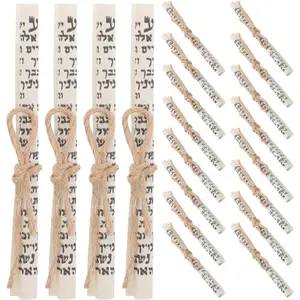 20pcs Pre-Rolled Kosher Mezuzah Scrolls Printed Hebrew Paper Jewish Door Blessing for Mitzvah and Religious Traditions Classic Judaica Home Decor and Spiritual Protection