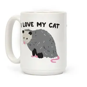 I Love My Cat Opossum Coffee Mug