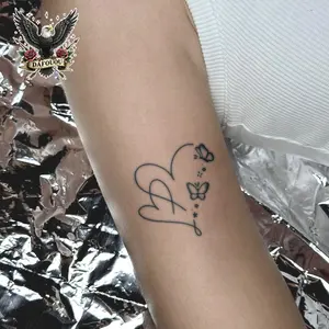 Temporary Butterfly and Heart Tattoo Stickers, Elegant Aesthetic Non-Permanent Tattoo for Women, Waterproof Temporary Tattoos, Lasting 1-2 Weeks with Exquisite Floral Design, Waterproof Realistic Tattoos