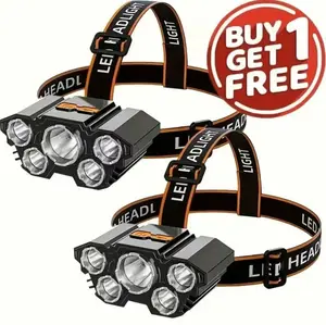2 Pack Rechargable Headlamp, Led Head Lampwith 3 Modes,Waterproof Head Lights ForForehead,Hard Hat Light,Adjustable HeadFlashlight For Adults,Bright Coast Headlamp forOutdoor Camping, Hiking, Running