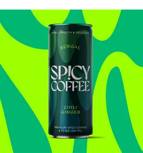 SPICY COFFEE, Bengal (Chili & Ginger), Ready-To-Drink Coffee Latte, 8OZ (12-Pack)