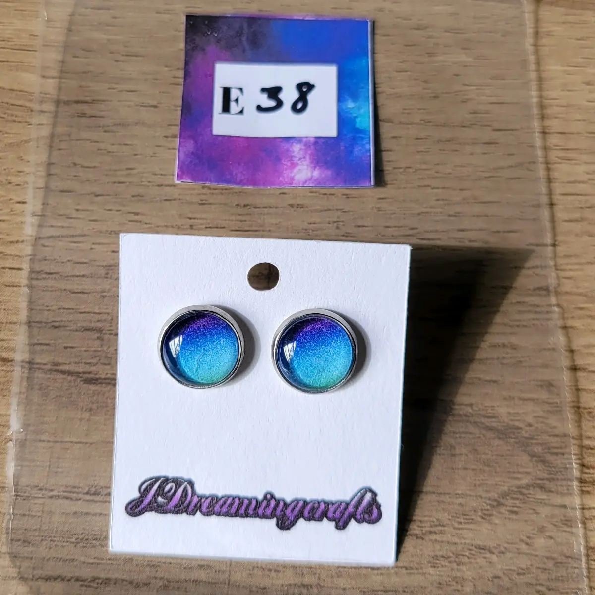 10mm Blue Gradient Straight Post Earrings