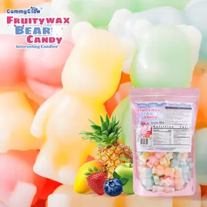 Brand New Upgrade!! Fruity Wax Bear Candy 12oz Pack Five Flavors Wax Upgrade Bear Shape Retro Party Treats ASMR Sweet Bonbon Snack Fruitsnacks Viral Candy Wax Candy Bombs