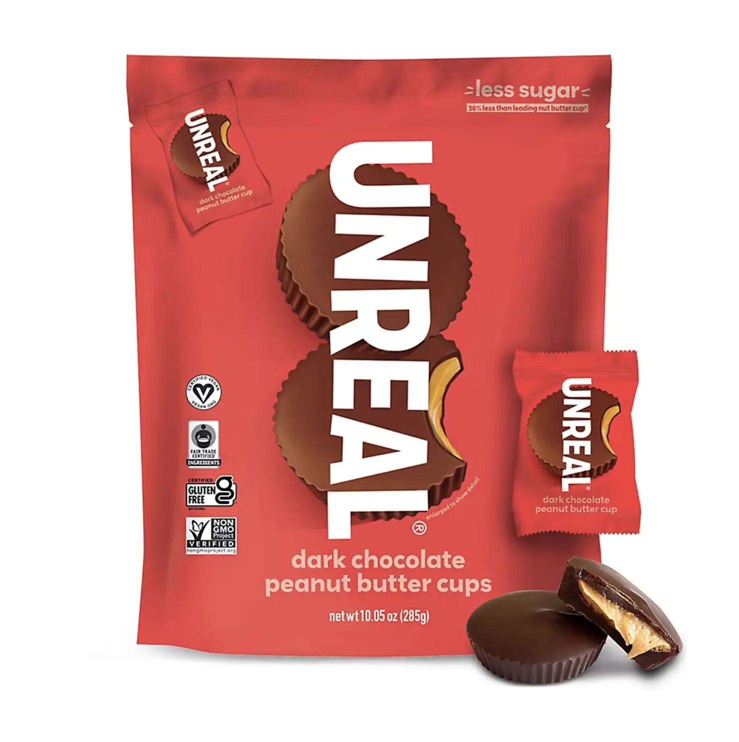 Unreal Dark Chocolate Peanut Butter Cups 10.05 oz Unreal Dark Chocolate Peanut Butter Cups 10.05 oz