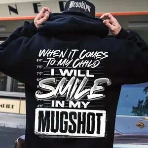 When It Comes To My Child I Will Smile In My Mugshot Printed Men's Shirt