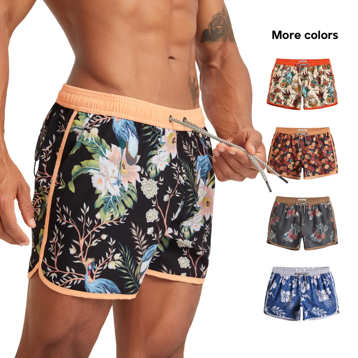 Maamgic Men’s 4.5-Inch Quick-Dry Floral Swim Trunks with Adjustable Waistband & Spandex, Lightweight Summer Beach Swimwear for Beach Activities & Casual Vacations Summerfinds