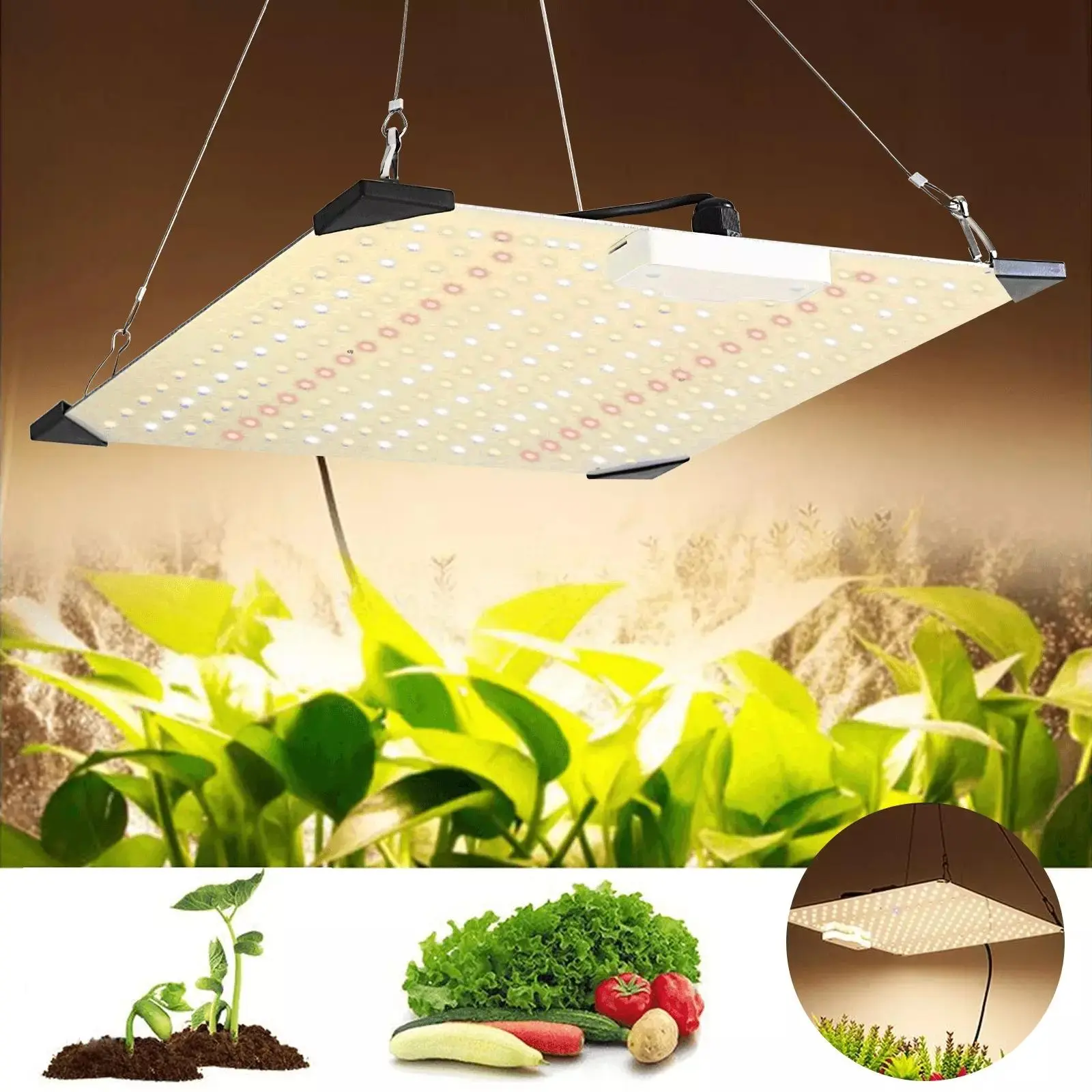 LED Grow Light Full Spectrum Plant Growth LED Quantum Plate Light Hanging Greenhouse Succulent Flower Tent Seed Light, Full Specturm Grow Grow light Panel For Vegetables,Flowers
