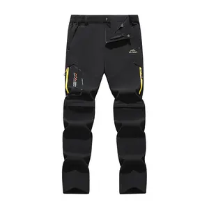 Men's Outdoor Windproof Pants with Adjustable Waistband, Multi Zipper Pockets, Removable Legs Non Stretch Fabric Suitable for Hiking, Construction, and More Machine Washable Work Trousers for Outdoor Activities Thermal Hiking Pants