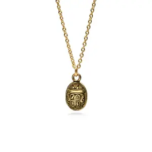 Mini Scarab Pendant - Antique Gold Finish