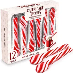 Peppermint Candy Cane Spoons for Christmas Eve Spoon drink for Hot Chocolate Bar Colorful Cutlery