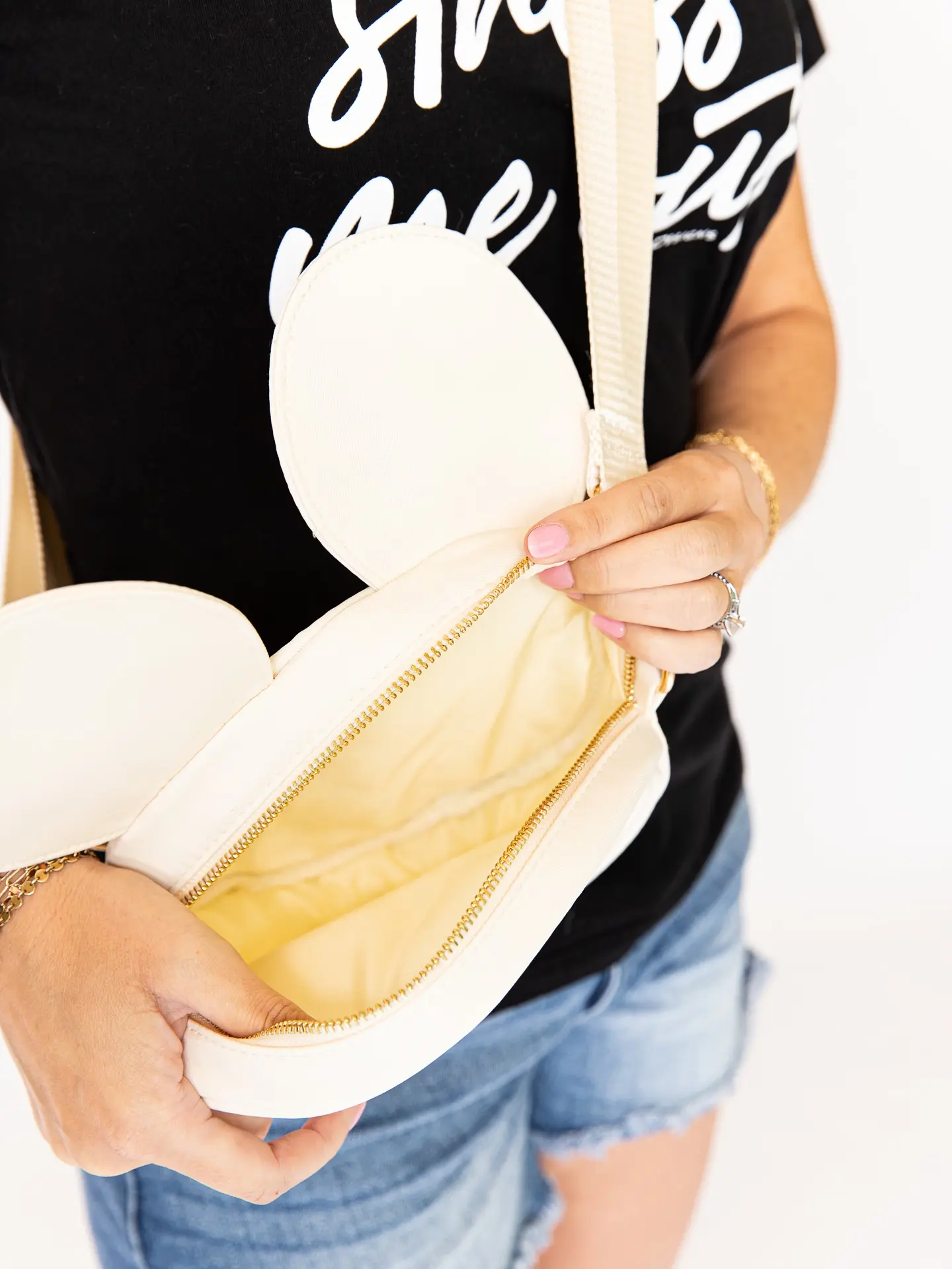 Ivory Mouse Head Crossbody Bag