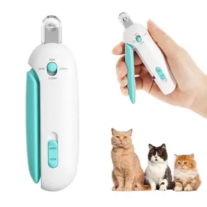 2-in-1 Pet Nail Clipper (Blue) with Hidden File & Splash Guard, 4-Size Adjustable Trimming Hole, Safe Toenail Trimmer for Cats, Kittens & Indoor Cats, Anti-Splash Claw Cutter for Pet Grooming