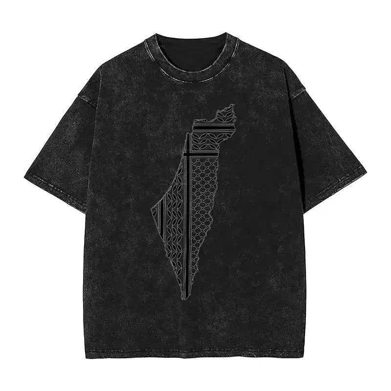 valentine shirts Palestines Symbol of Resistance T-Shirt Beach Palestinians Map T Shirts 2024 Cotton Tee Shirt For Male Short Sleeve Top Tees Menswear Vintage