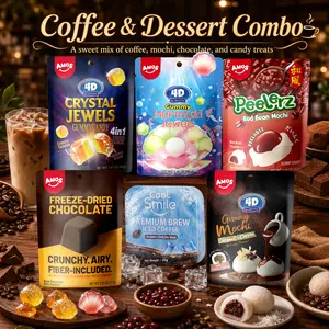 AMOS Coffee & Dessert Combo, Crystal Jewels Gummy Candy, Mermaid Jewels, Peelerz Red Bean Mochi, Freeze-Dried Chocolate & Coffee Mochi Mix AMOS Coffee & Dessert Combo, Crystal Jewels Gummy Candy, Mermaid Jewels, Peelerz Red Bean Mochi, Freeze-Dried Chocolate & Coffee Mochi Mix