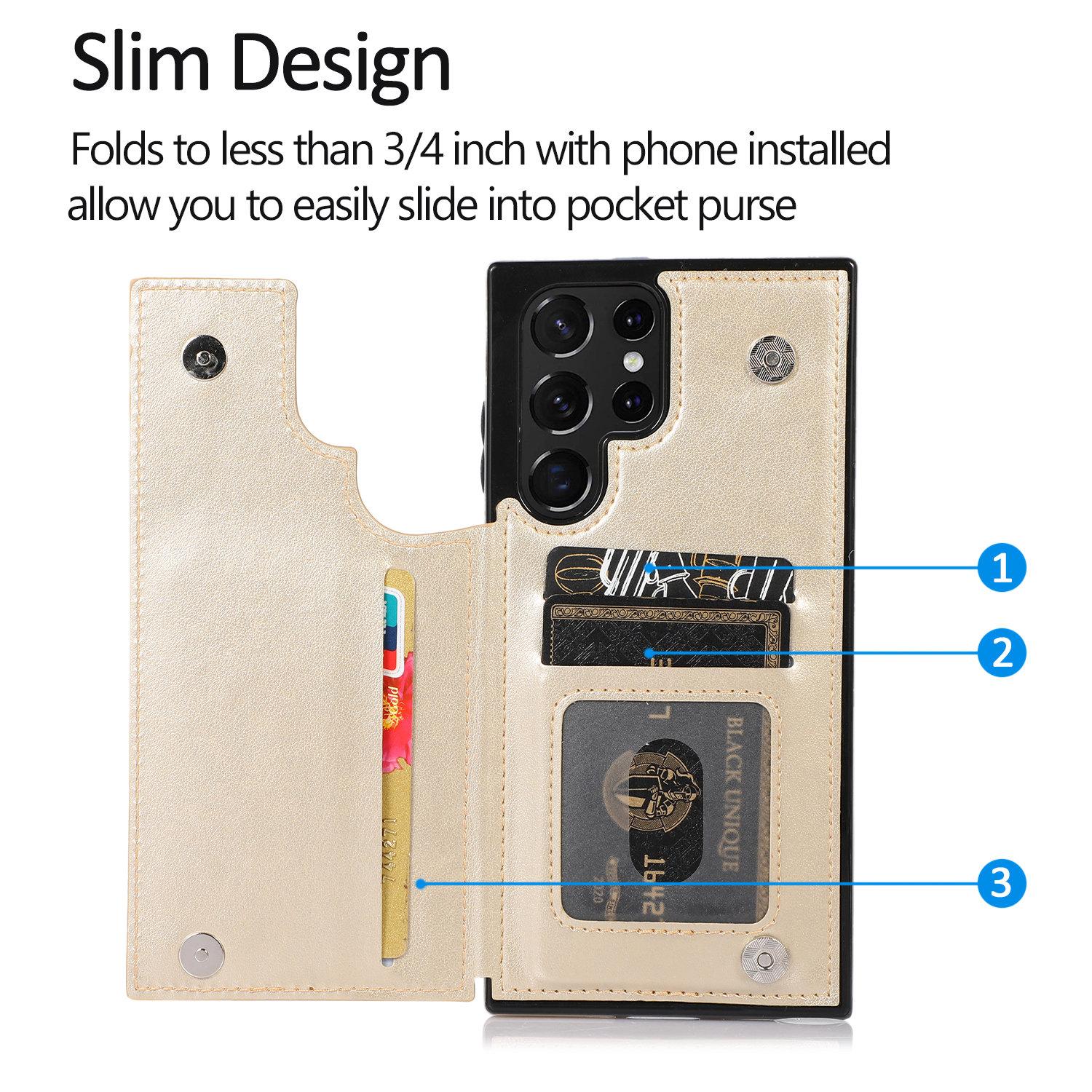 Wallet Flip Case for Samsung Galaxy S26 Ultra S25 S24 S23 S22 with Card Holder, Flower PU Leather Kickstand Protective Cover Case for Women