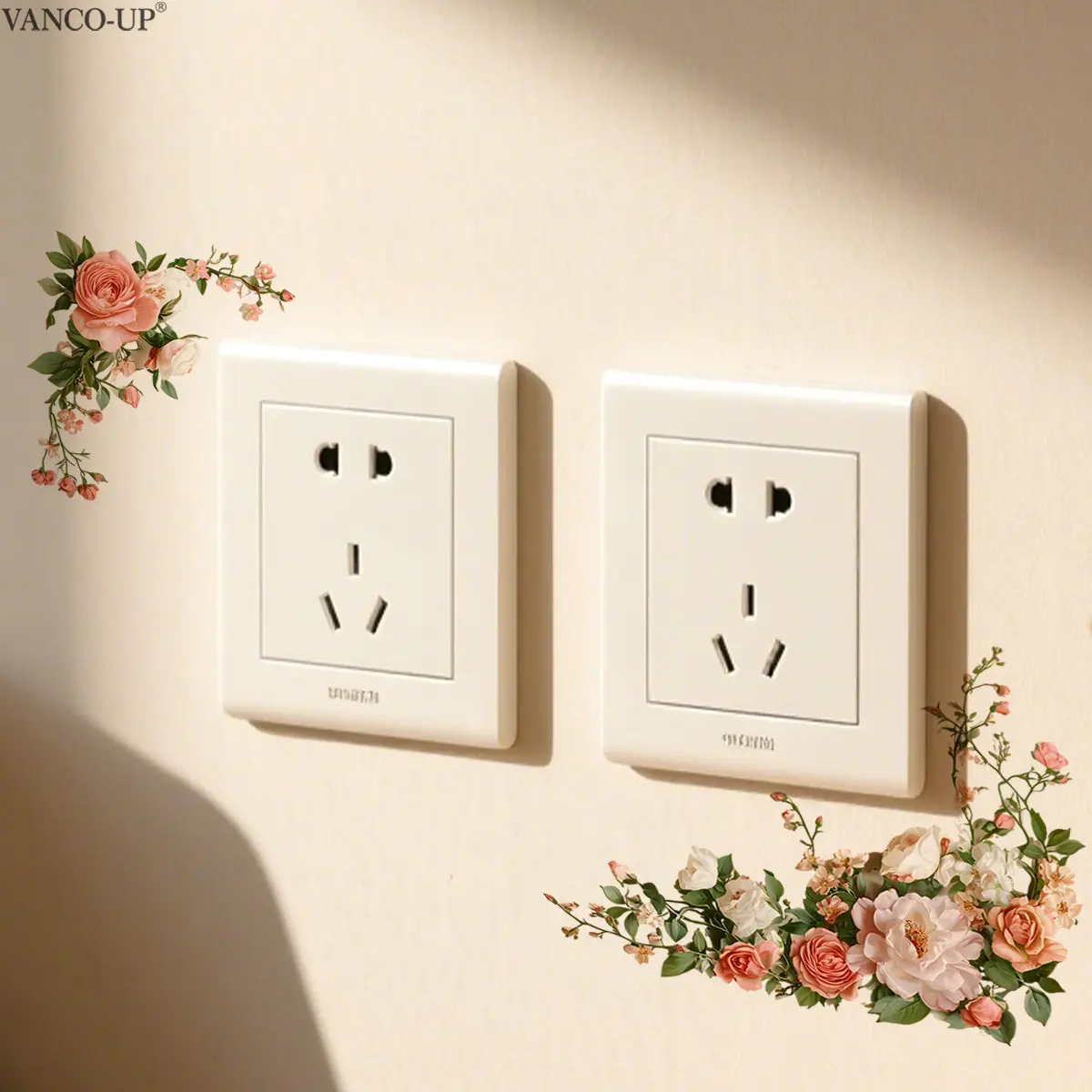 A (15*20cm) creative and soft floral vine wall sticker for living room, entrance, and switch decoration. Self-adhesive decorative sticker M20875-KR