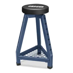 Heavy-Duty Padded Seat, Mechanics Shop Garage Stool, 300lbs Capacity Metal Stool Chair for Workshop, W/Tool Storage Tray