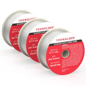 YESWELDER E71T-GS Gasless Flux Core MIG Welding Wire | 3 Packs 2LB Spool .030"/.035" Diameter Self-shielded Mild Carbon Steel MIG Wire