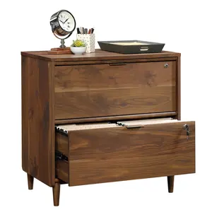 Sauder Clifford Place Lateral File Cabinet with 2 Spacious Drawers for Letter & Legal Files Modern Design with Brass Hardware and Tapered Legs for Home or Office Use