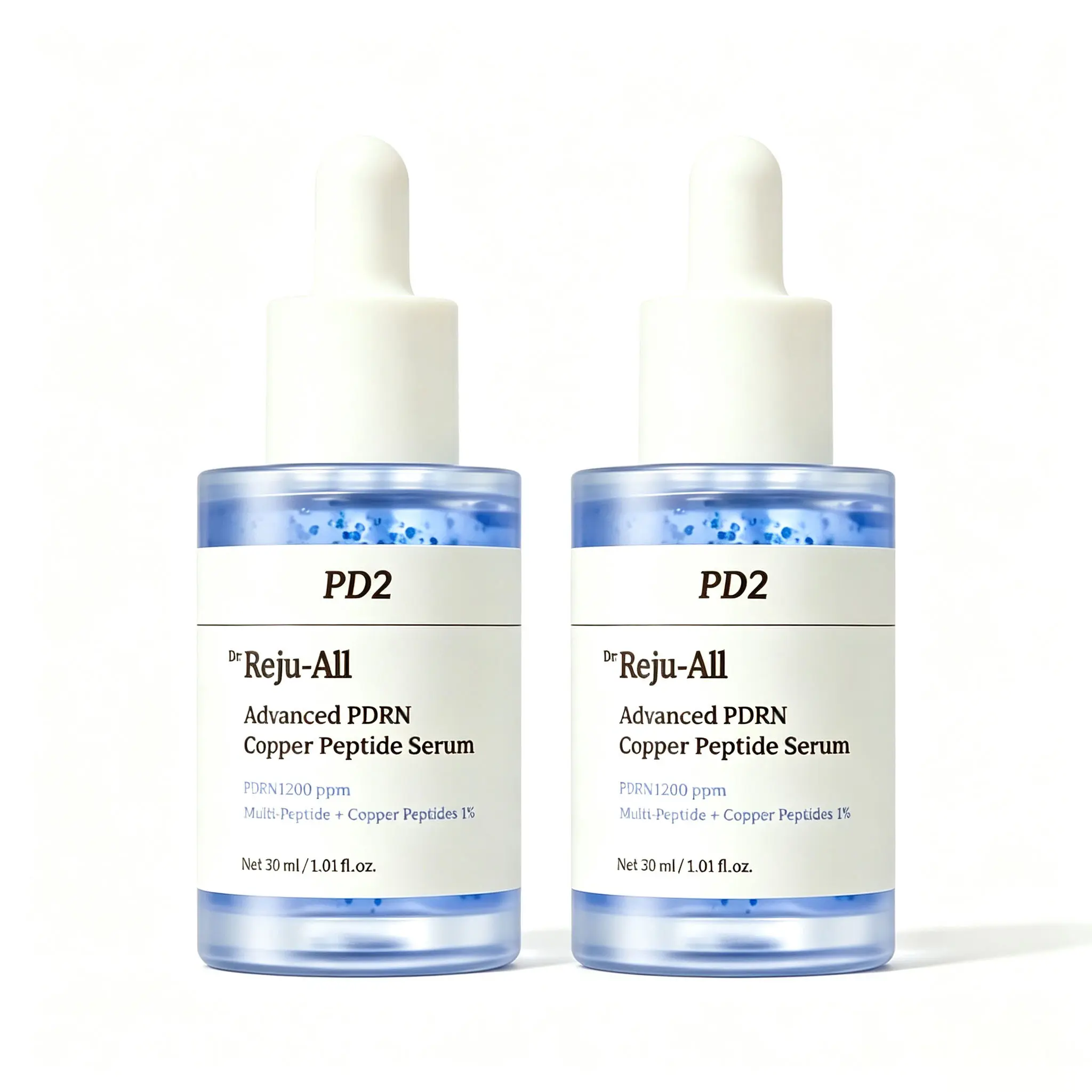2PCSDr. Reju-All Advanced PDRN & Copper Peptide Serum -A facial serum combining GHK-Cuand PDRN  Formulated with copper peptides to firm the skin and improve elasticity — Contains hyaluronic acid and hydrolyzed collagen peptides — 1.01 fl oz (approx. 30ml)