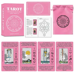 Smoostart Tarot Cards for Beginners with Meanings on Cards - Includes Premium Velvet Storage Bag & Guide Book - 450GSM Thicker Cards