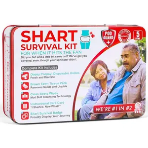 The Ultimate Prank Gift by Witty Yeti: Funny Shart Survival Kit with Wet Wipes & Disposable Underwear for Humorous Pranks & Joke Fun