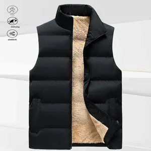 A stand collar fleece vest, casual and versatile style, with a practical stand collar, zipper, and pocket design, classic black color slimming. Whether paired with casual suits to showcase a mature look or sporty jackets for a lively style, it can be easi