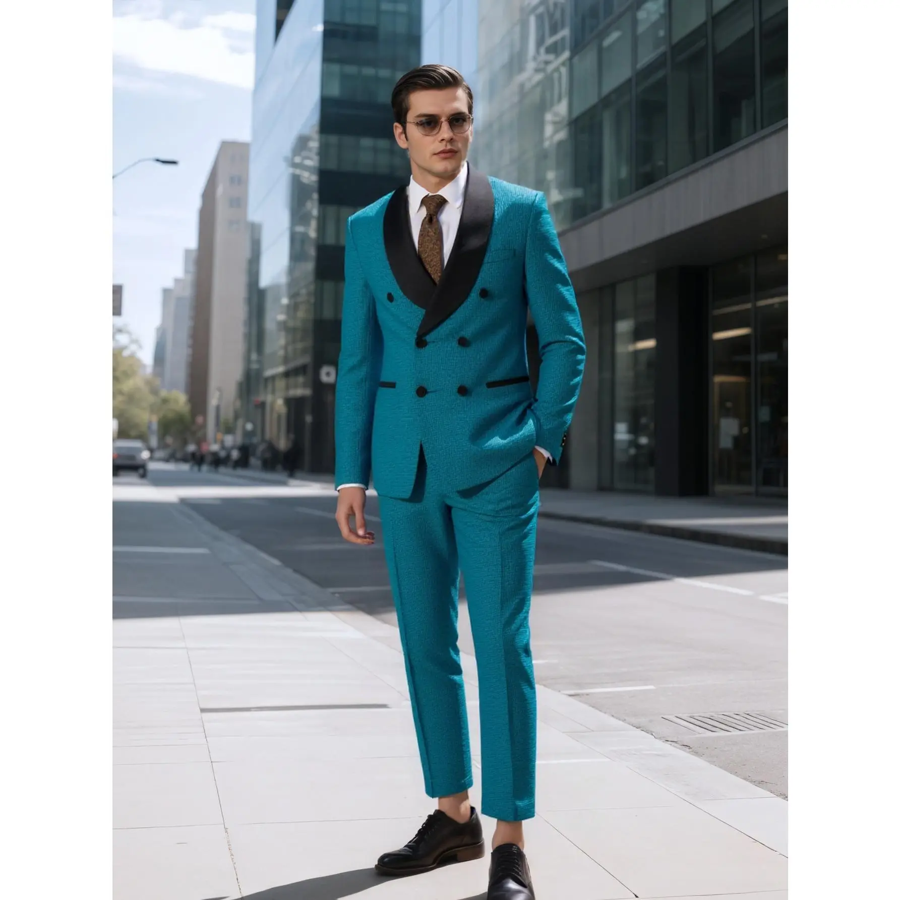 Men's 2-Piece Floral Jacquard Tuxedo Suit Set, Double-Breasted Shawl Collar Jacket, Polyester Menswear with Pocket for Weddings, Prom, Paisley, Fancy, Formal Wear, Tie, Elegant, Matching, Breathable, Longsleeves, Pants, Vest