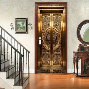 Luxury Door Wall Sticker, Self-Adhesive Removable Easy to Apply Decor, Elegant Floral and Geometric Patterns, Modern Style for Living Room Bedroom Entrance