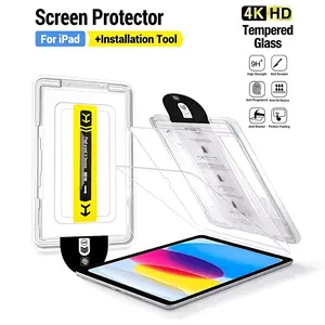 Suitable for Apple iPad tempered glass screen protector - auto-alignment tool, dust-free kit, 9H hardness, scratch-resistant/fingerprint-resistant, full-screen HD bubble-free, compatible with iPad Pro/Air/Mini/full-size, Ipad Tablet Accessories