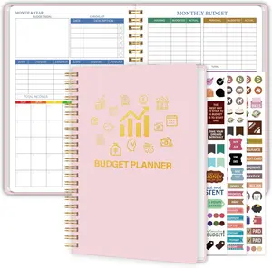 Budget Planner - Monthly Financial Planner Organizer with Expense Budget Book/Expense Tracker Notebook/Accounting Book with Sticker to Manage Your Money Effectively, Start Anytime, A5(5.8" * 8.2") Pink