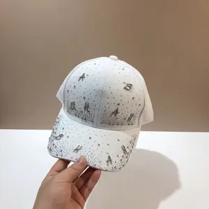Sparkly Rhinestone Baseball Cap - Bling Crystal Studded Hat for Men & Women. Adjustable Sparkly Cap for Y2K Fashion