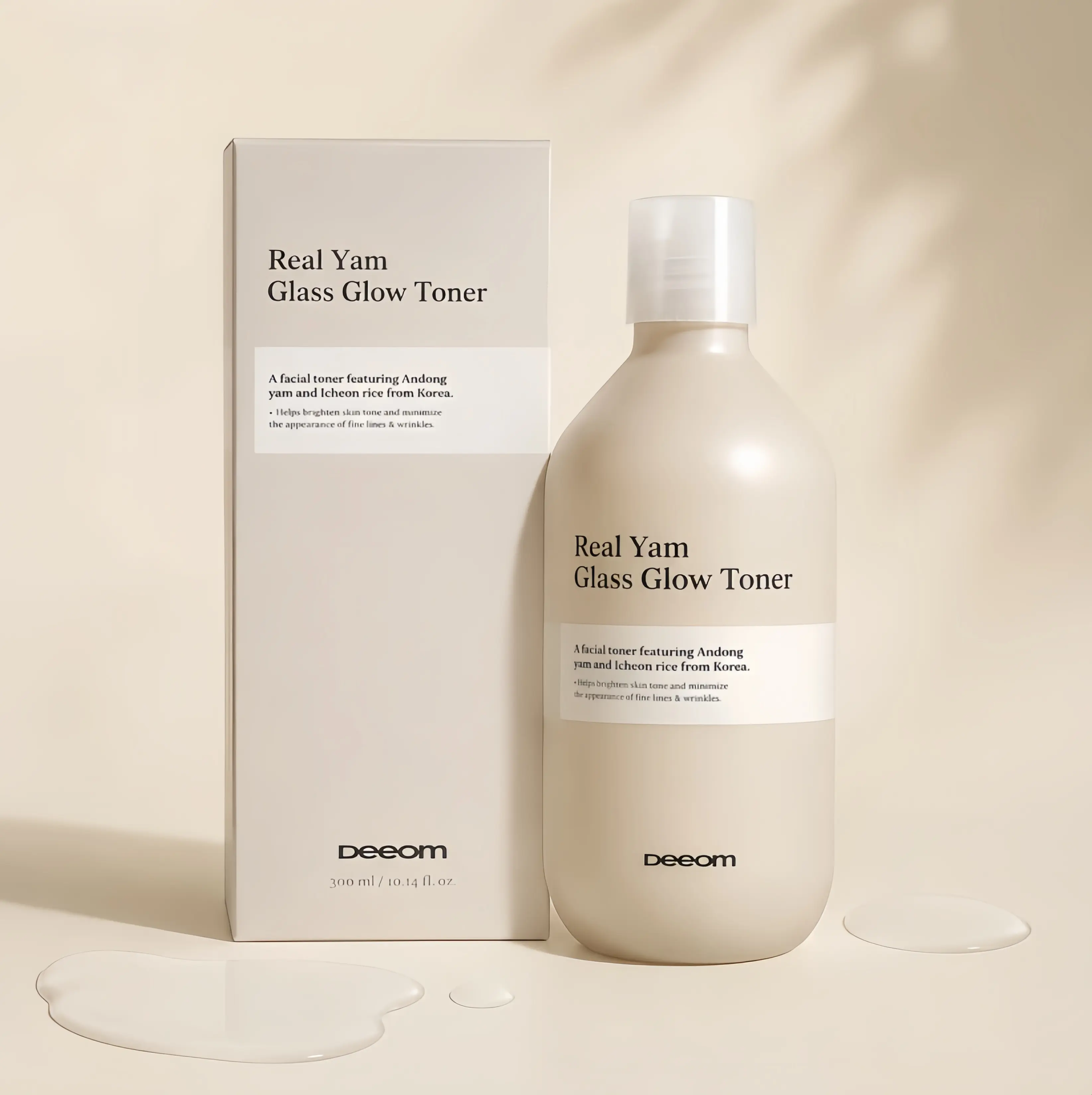 Deeom Korea Real Yam Glass Glow Toner, MilkyK-Beauty, Icheon Rice Niacinamide Formula,  Brightening, FadesDark Spots, Quick Absorb, Non Sticky, Large300ml, For Dry Sensitive Skin, Daily Hydrating Care Moisturizer Nourishing Hydrate  Moisture, Moisturizing