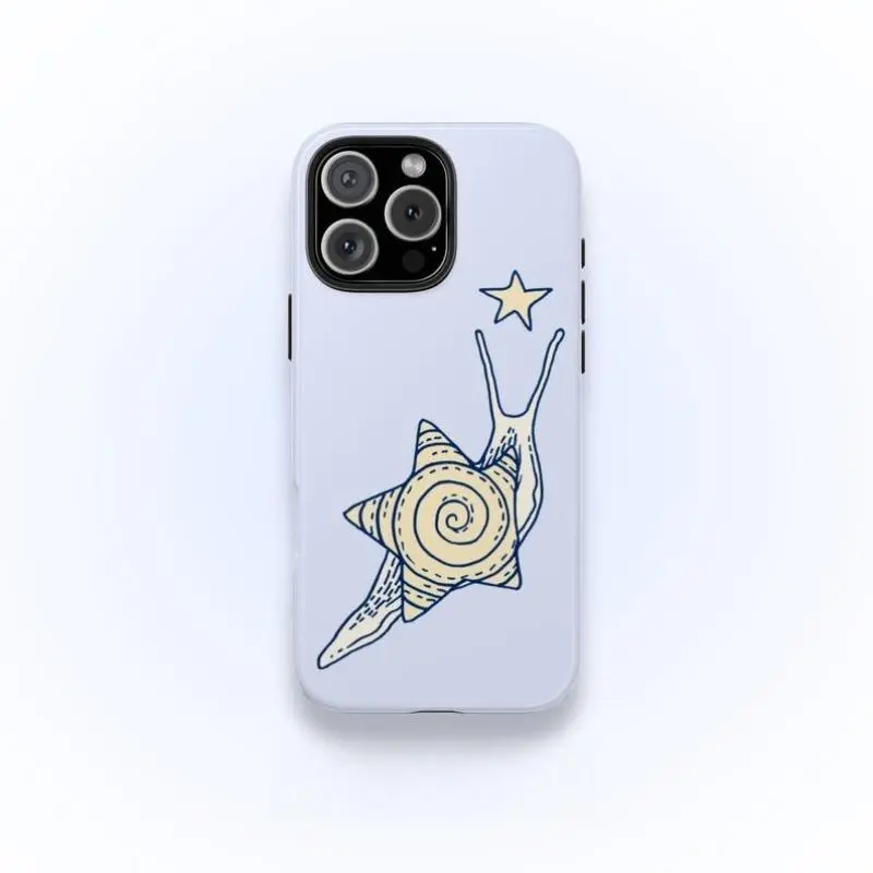 Star Snail Phone Case Y2K Blue Yellow Cute Animal Celestial Cool Girl Gift Suitable for IPhone17 11 12 13 14 15 16 Pro Max Air Plus