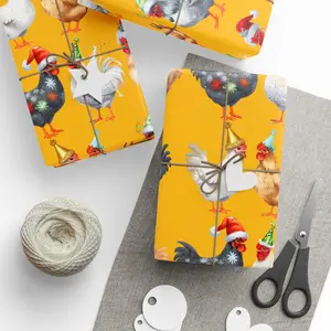 Festive Chicken Wrapping Paper | Colorful Holiday Gift Wrap for Farm Lovers