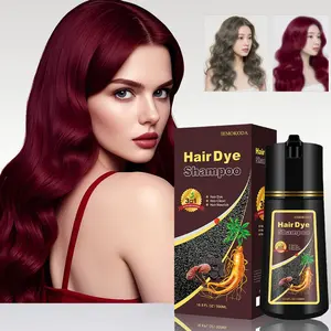 Dark Wine Red Hair Dye Shampoo 3-in-1, Instant Grey Coverage & Long-Lasting Color, Natural Herbal Formula, Nourishing & Easy to Use, Champu Para Canas for Men & Women, 500ml Haircare