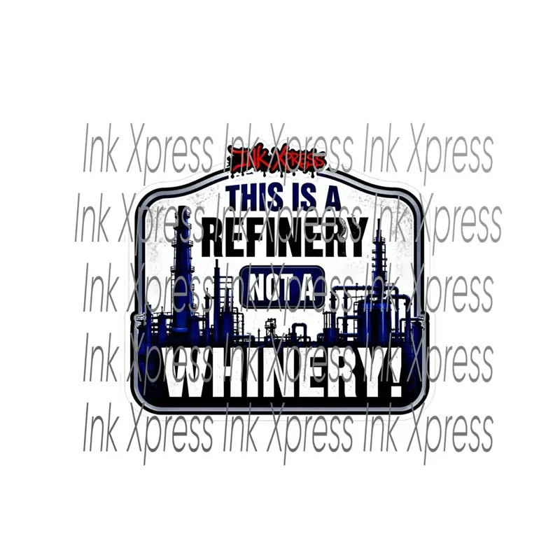 Funny refinery whinery hardhat sticker