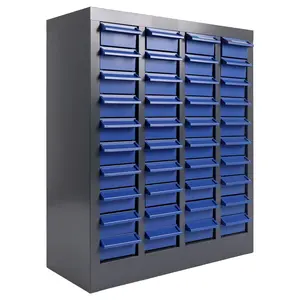 Drawer Parts Cabinet, Bolt nut Tool Storage Cabinet,5mm Thick Steel Frame, Small Parts Storage Box with Labels, ABS Material Drawer Non-Slip Design, for Storing Tools and Hardware, Gray