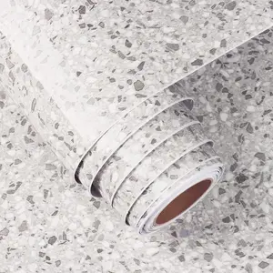 24"x200" Granite Contact Paper for Countertops  Grey Granite Peel and Stick Countertops for Kitchen Bathroom Marble Wallpaper for Table Cabinets Adhesive Vinyl Removable Wall Paper
