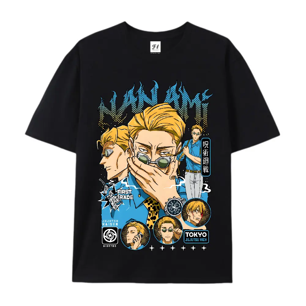 Jujutsu Kaisen Kento Nanami First Grade Sorcerer Cotton Oversized Unisex T Shirt Business Casual Anime Tee Perfect for Office Outings and Holiday Presents