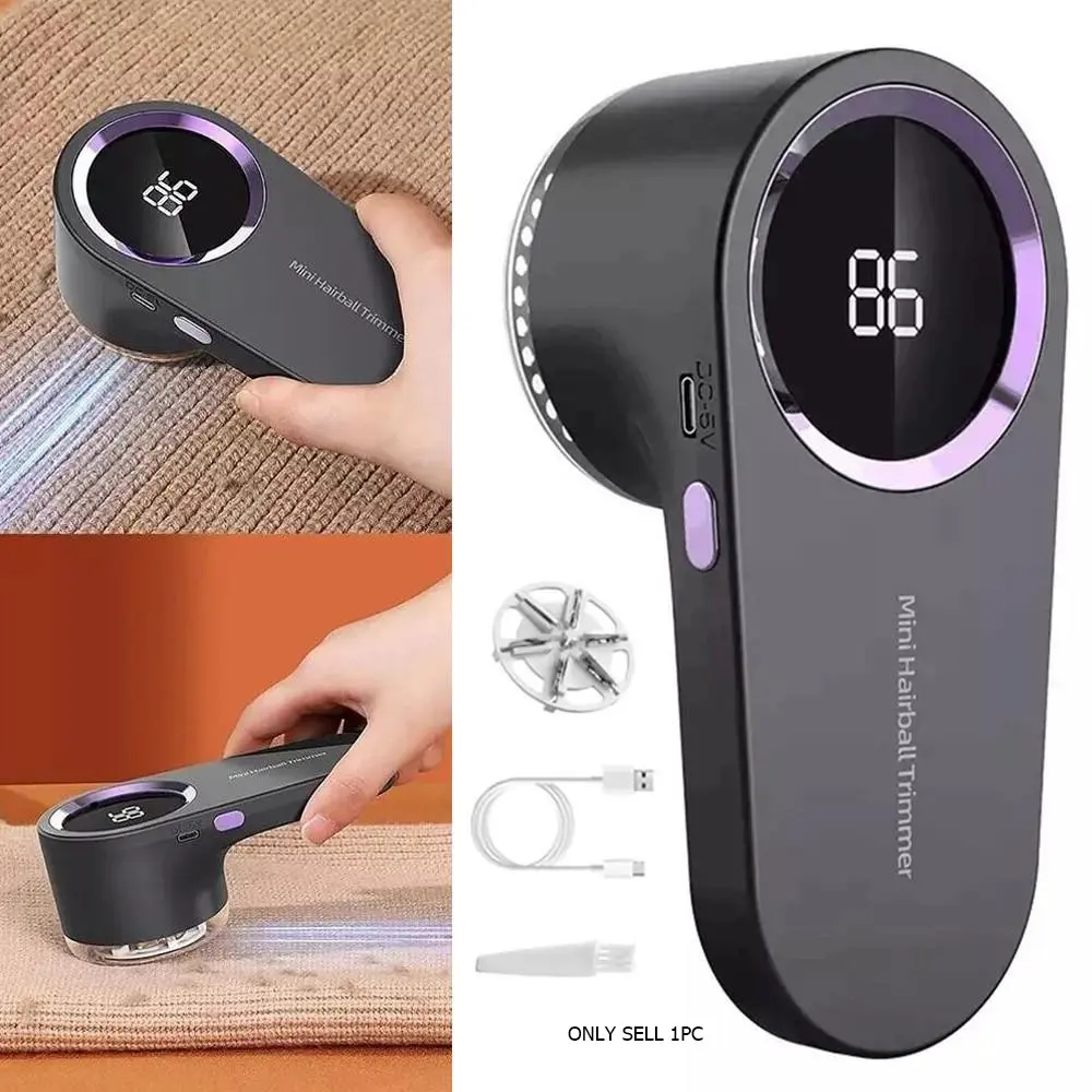 Electric Fabric Lint Remover, Portable Rechargeable Fabric Pill Shaver with LED Display, Suitable for Clothes, Furniture, Sweaters and Sofas, Efficiently Removes Lint, Fuzz, Threads and Pet Hair, Fur Removal Tool