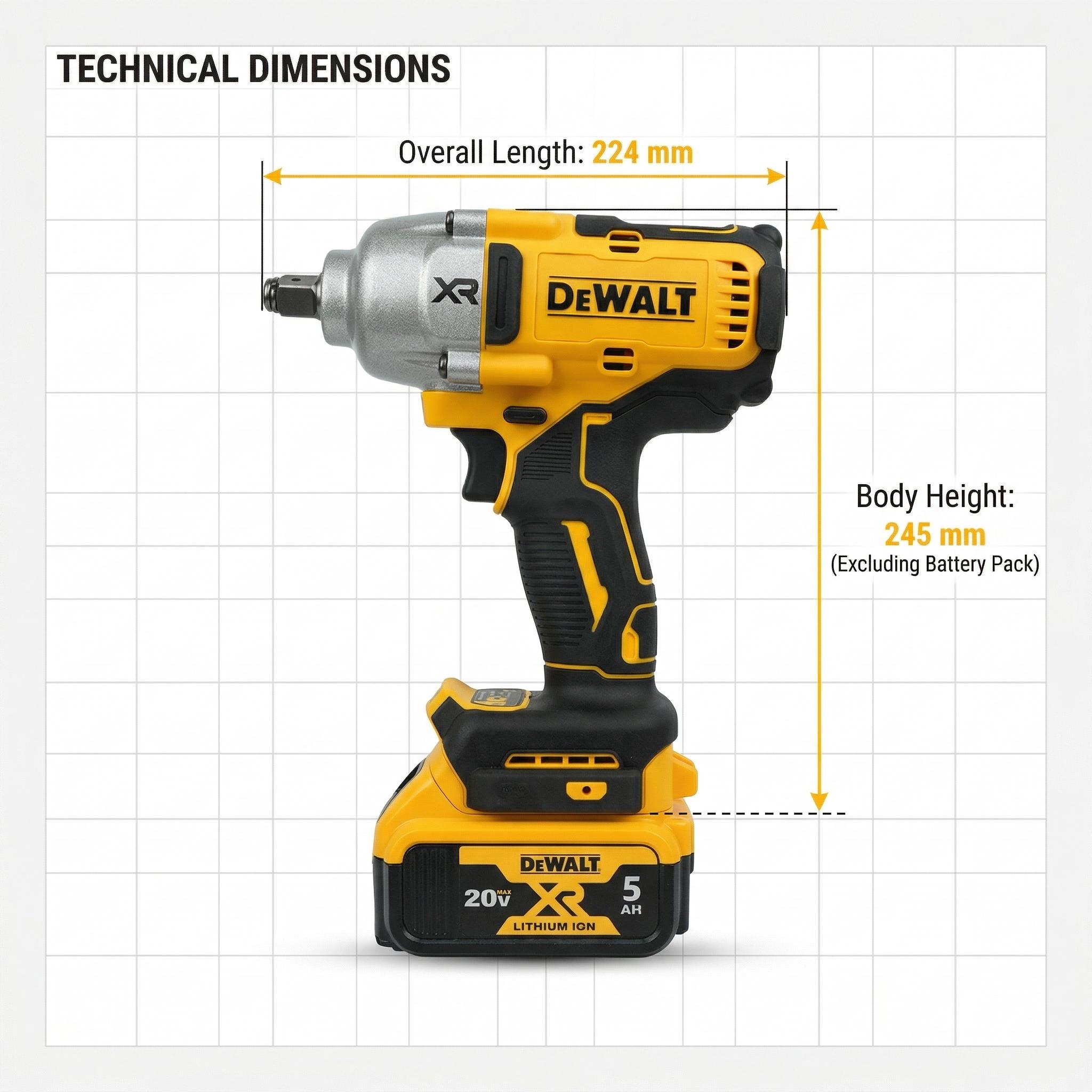 DEWALT DCF900B 20V MAX XR Brushless High Torque 1/2-Inch Impact Wrench with Hog Ring Anvil Delivering 1030 ft-lbs Max Fastening Torque and 1400 ft-lbs Breakaway Torque for Heavy Duty Automotive and Construction