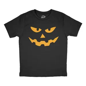 Toddler Funny T Shirts Triangle Nose Pumpkin Face Sarcastic Halloween Graphic Novelty Tee For Young Kids Funny Toddler Shirts Halloween Apparel for Toddler Childrens Graphic Tees Black -