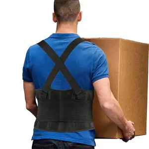 Men Waist Trainer Belt for Work Safety Protector Waist Cincher with Adjustable Shoulder Straps Breathable Waist Girdles with VelcroGift